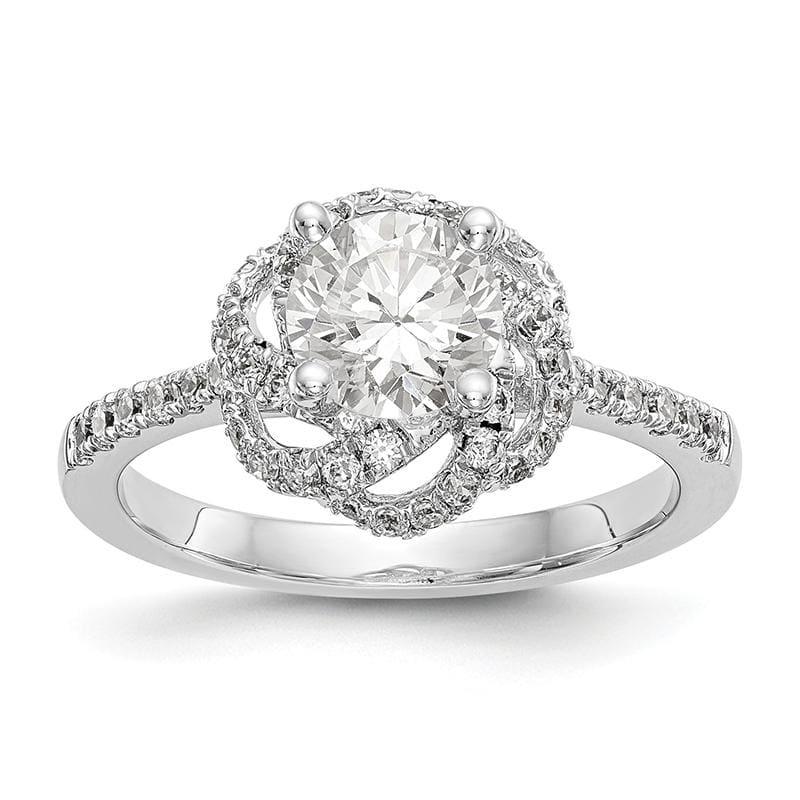 14K White Gold Diamond Semi-Mount Engagement Ring - Seattle Gold Grillz