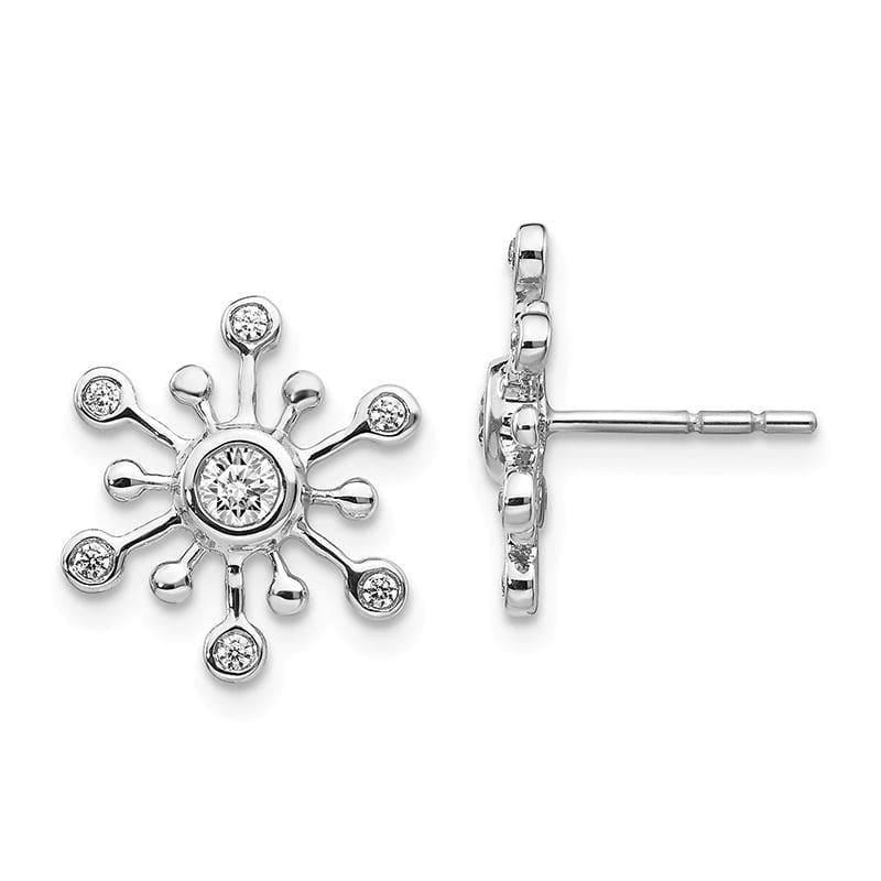 14k White Gold Diamond Snowflake Earrings - Seattle Gold Grillz