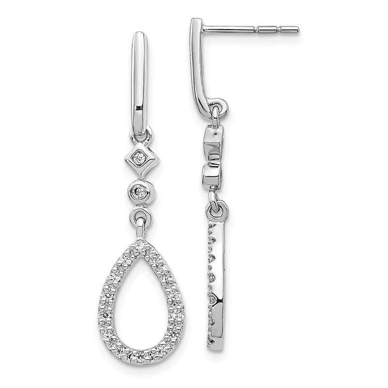 14k White Gold Diamond Teardrop Earrings - Seattle Gold Grillz