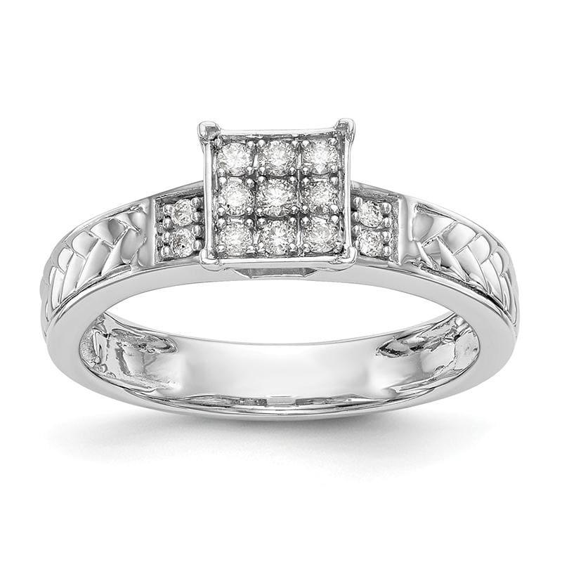 14K White Gold Diamond Trio Cluster Engagement Ring - Seattle Gold Grillz
