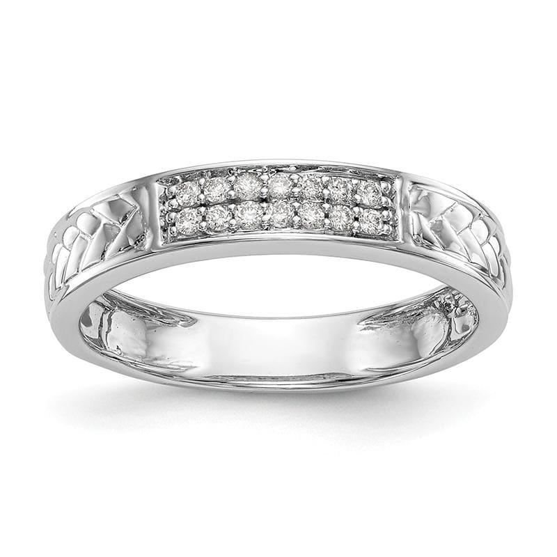 14K White Gold Diamond Trio Ladies Wedding Band - Seattle Gold Grillz
