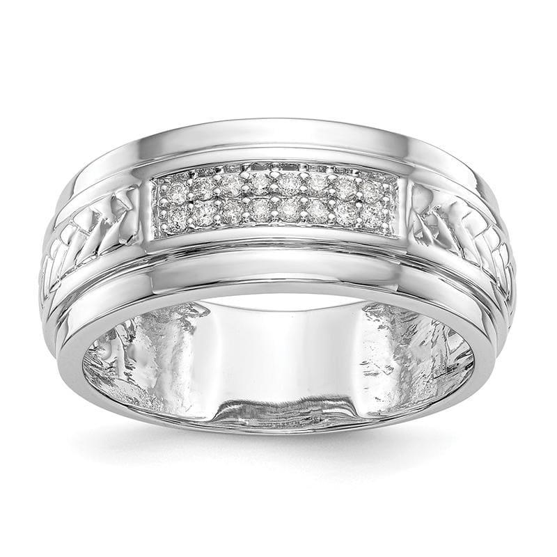 14K White Gold Diamond Trio Men's Wedding Band - Seattle Gold Grillz