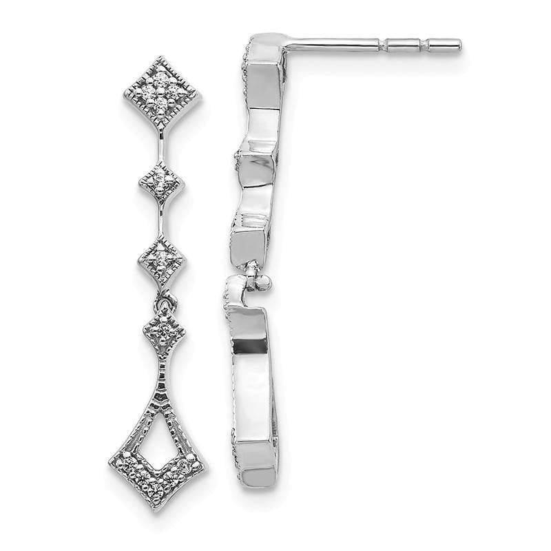 14k White Gold Diamond Vintage Earrings - Seattle Gold Grillz