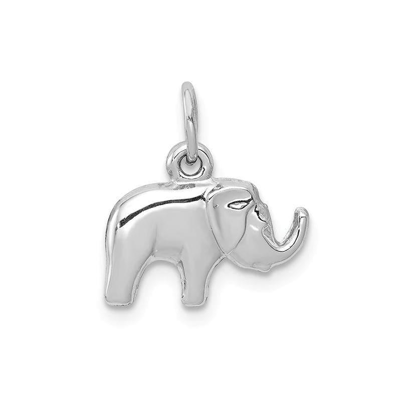 14k White Gold Elephant Charm - Seattle Gold Grillz
