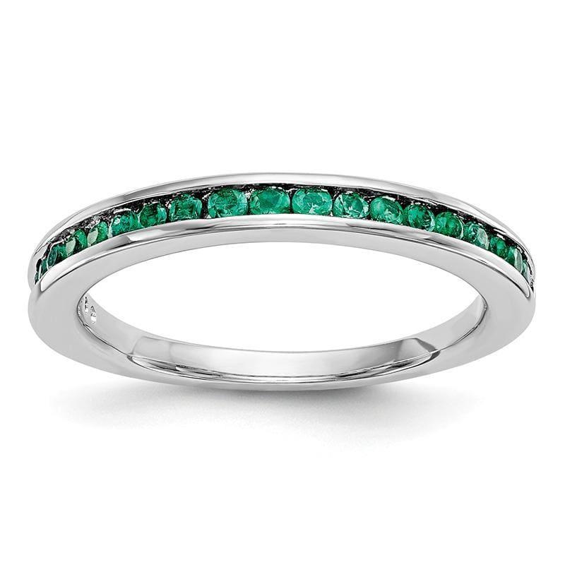 14k White Gold Emerald Band - Seattle Gold Grillz