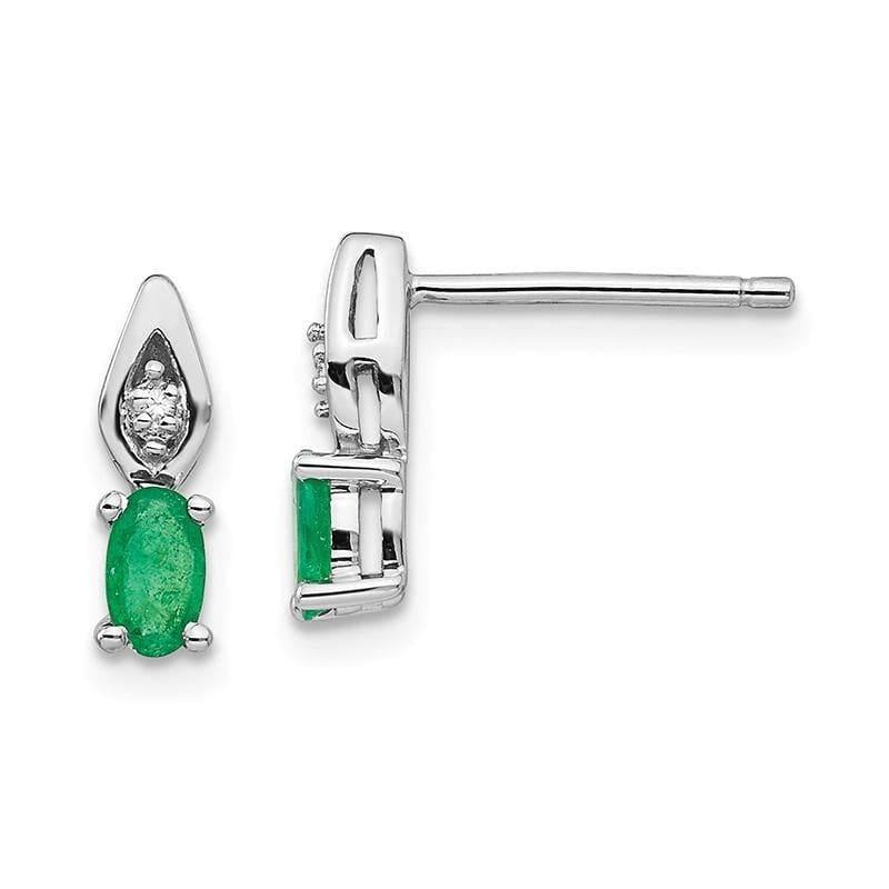 14k White Gold Emerald Diamond Earring - Seattle Gold Grillz