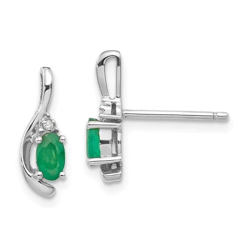 14k White Gold Emerald Diamond Earring - Seattle Gold Grillz