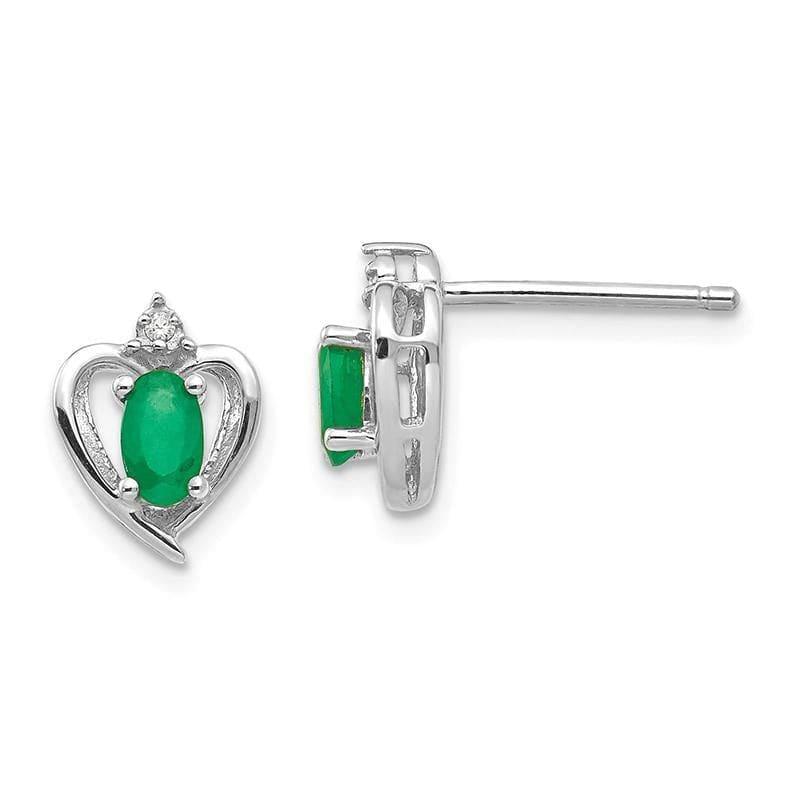 14k White Gold Emerald Diamond Earring - Seattle Gold Grillz