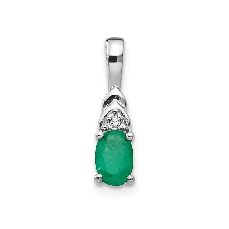 14k White Gold Emerald Diamond Pendant - Seattle Gold Grillz