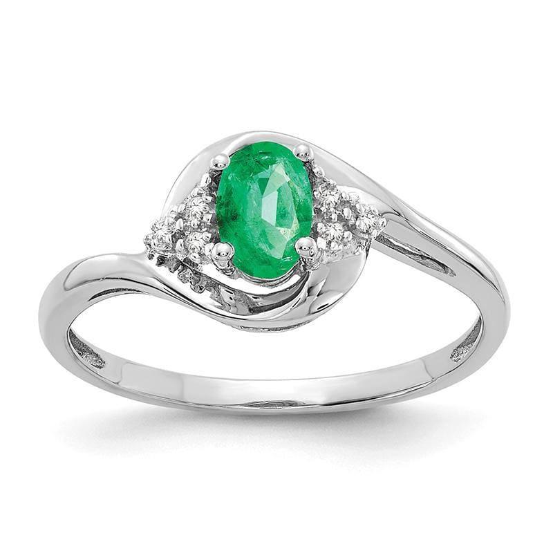 14k White Gold Emerald Diamond Ring - Seattle Gold Grillz