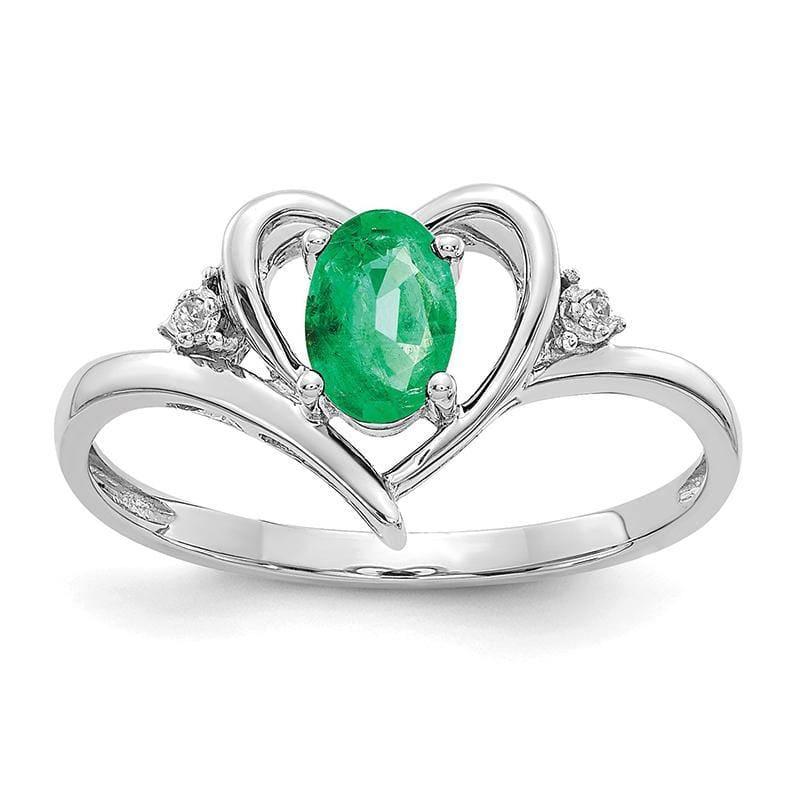 14k White Gold Emerald Diamond Ring - Seattle Gold Grillz