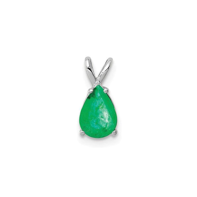 14k White Gold Emerald pendant - Seattle Gold Grillz