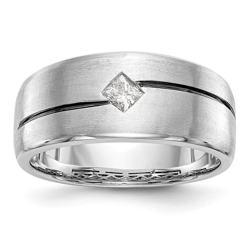 14k White Gold Enameled Men's Band Mounting - Seattle Gold Grillz