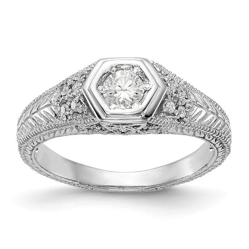 14K White Gold Engagement Ring Mounting - Seattle Gold Grillz