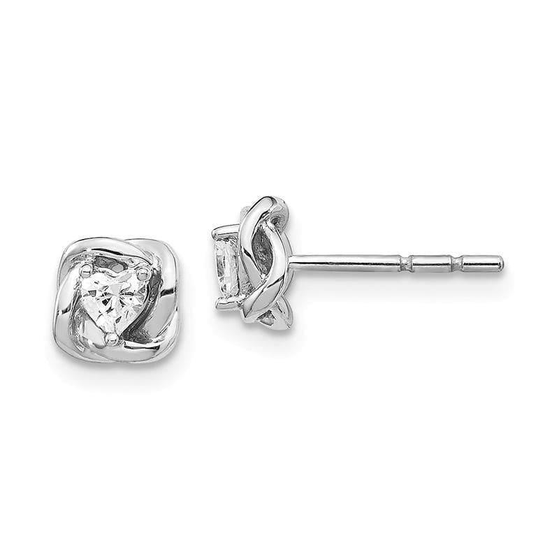 14k White Gold Fancy Twist Diamond Earrings - Seattle Gold Grillz