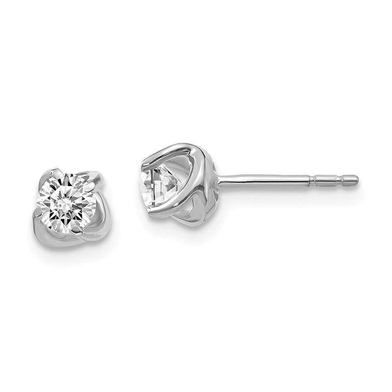 14k White Gold Fancy Twist Diamond Earrings - Seattle Gold Grillz