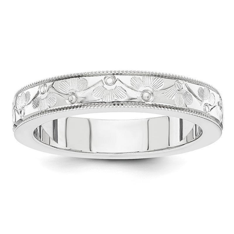 14k white gold fancy wedding band - Seattle Gold Grillz
