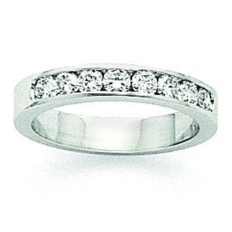 14k White Gold Flat Partial Closed 8-Stone Channel Band Mounting - Seattle Gold Grillz