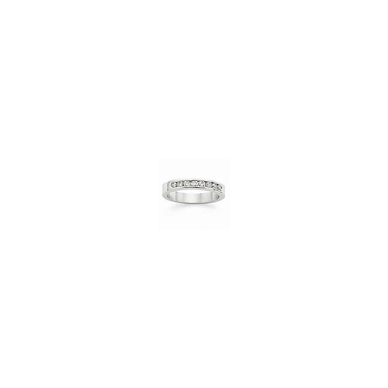 14k White Gold Flat Partial Closed 8-Stone Channel Band Mounting - Seattle Gold Grillz