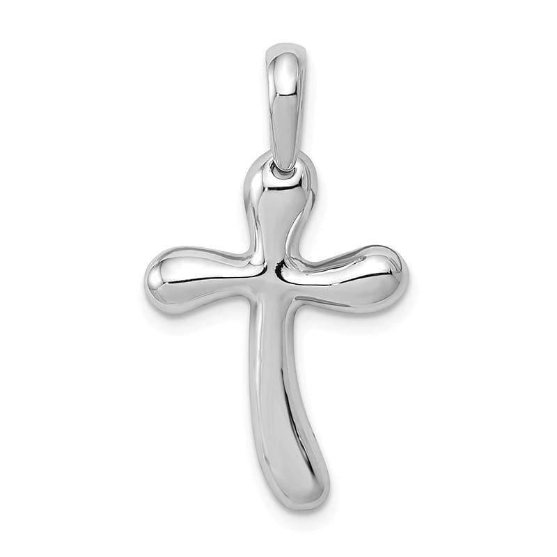 14k White Gold Freeform Cross Pendant - Seattle Gold Grillz