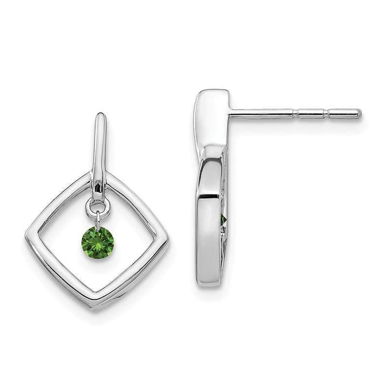 14k White Gold Green Diamond Earrings - Seattle Gold Grillz