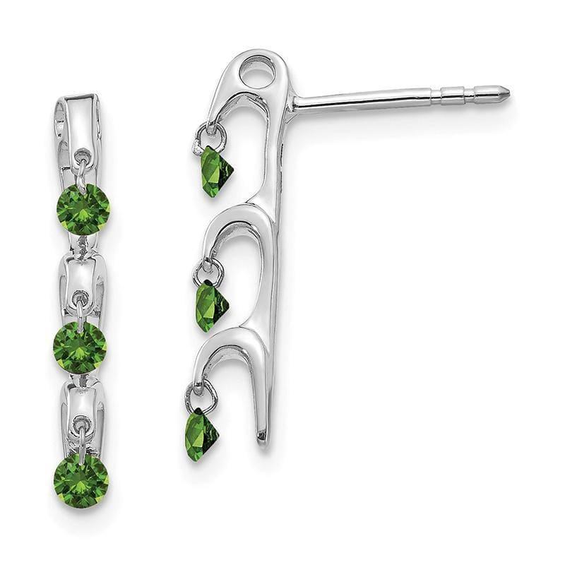 14k White Gold Green Diamond Earrings - Seattle Gold Grillz