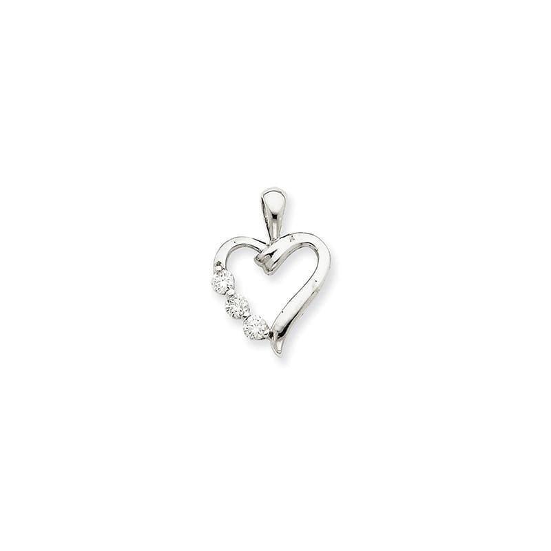 14k White Gold Heart Pendant Mounting - Seattle Gold Grillz