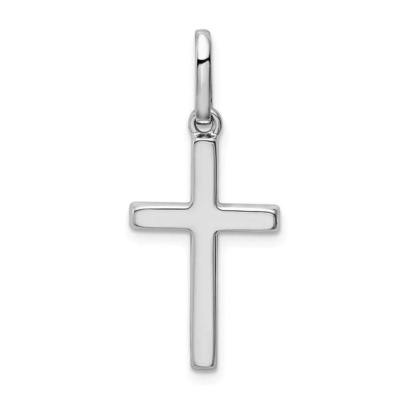 14k White Gold Hollow Cross Pendant - Seattle Gold Grillz