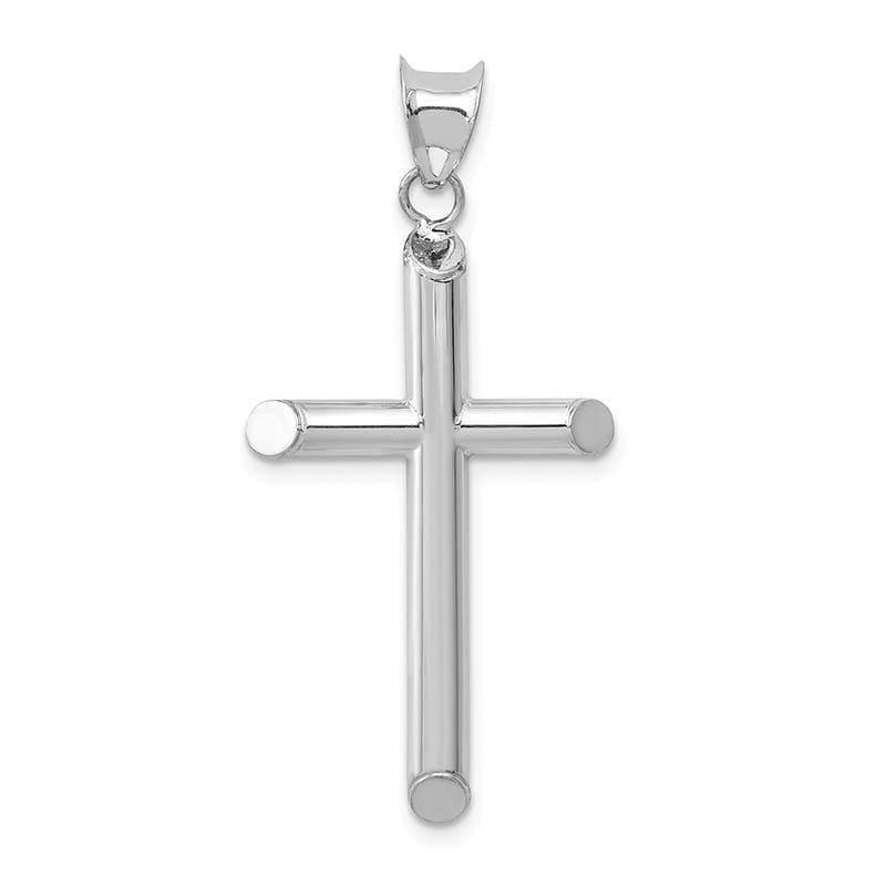 14k White Gold Hollow Cross Pendant - Seattle Gold Grillz