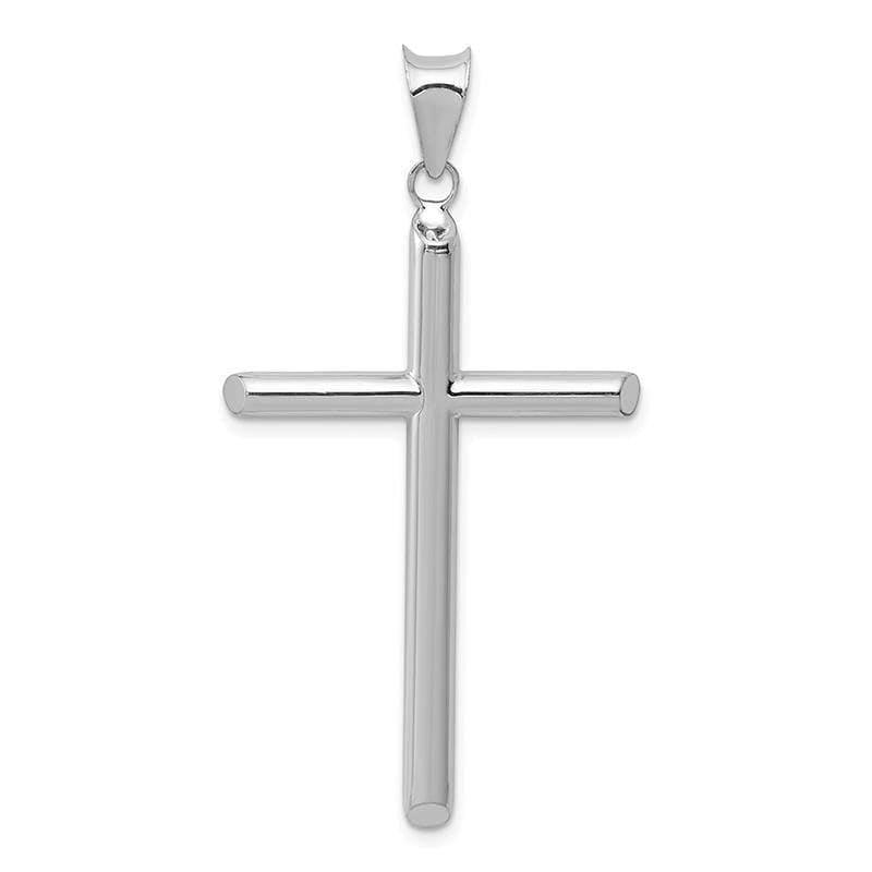 14k White Gold Hollow Cross Pendant - Seattle Gold Grillz