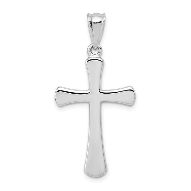 14k White Gold Hollow Cross Pendant - Seattle Gold Grillz