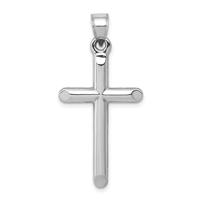 14k White Gold Hollow Cross Pendant. Weight: 0.89, Length: 34, Width: 17 - Seattle Gold Grillz