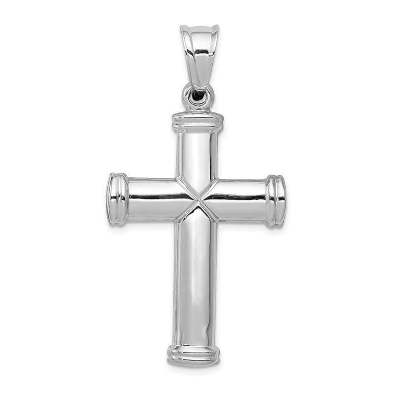 14k White Gold Hollow Cross Pendant. Weight: 2.24, Length: 48, Width: 25 - Seattle Gold Grillz