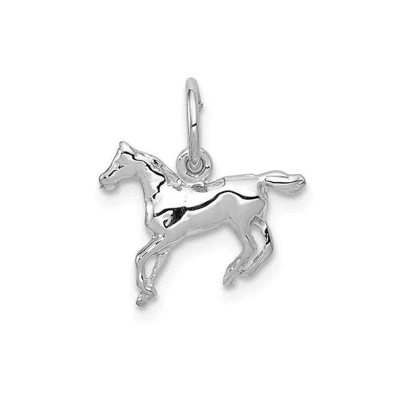 14k White Gold Horse Charm - Seattle Gold Grillz