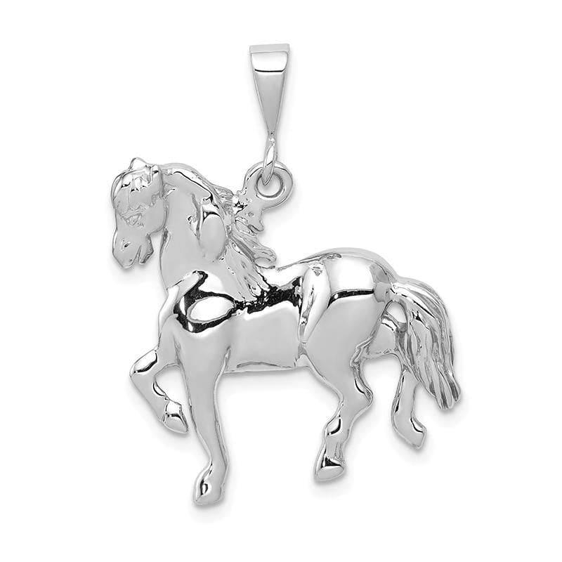 14k White Gold Horse Charm | Weight: 3.33grams, Length: 33mm, Width: 25mm - Seattle Gold Grillz