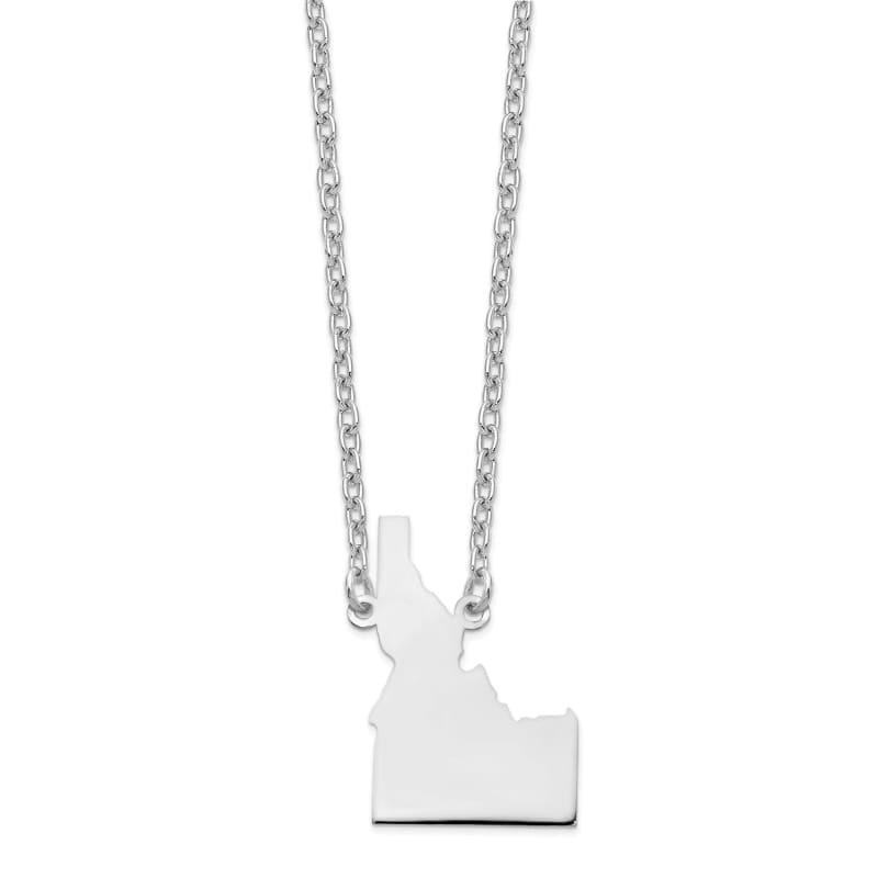 14k White Gold ID State Pendant with chain - Seattle Gold Grillz