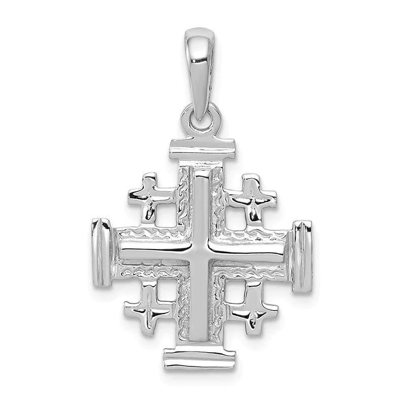 14k White Gold Jerusalem Cross Pendant - Seattle Gold Grillz
