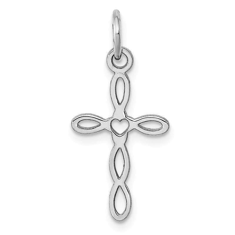 14K White Gold Laser Designed Cross Pendant - Seattle Gold Grillz