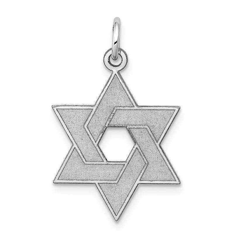 14K White Gold Laser Designed Star of David Pendant - Seattle Gold Grillz