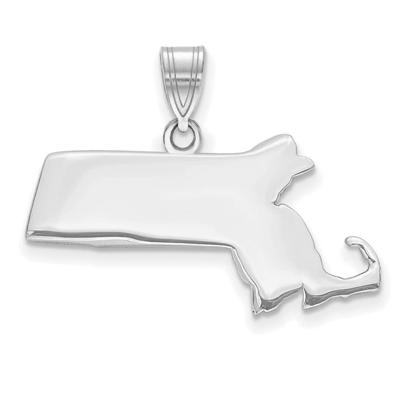 14k White Gold MA State Pendant Bail Only - Seattle Gold Grillz