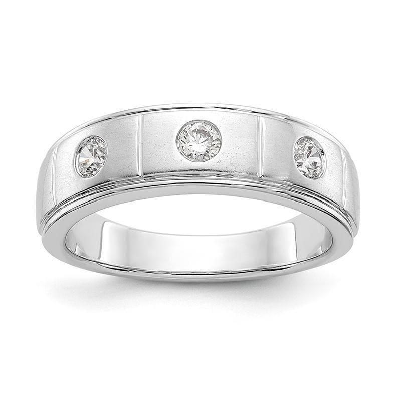14K White Gold Men's Band Mounting - Seattle Gold Grillz