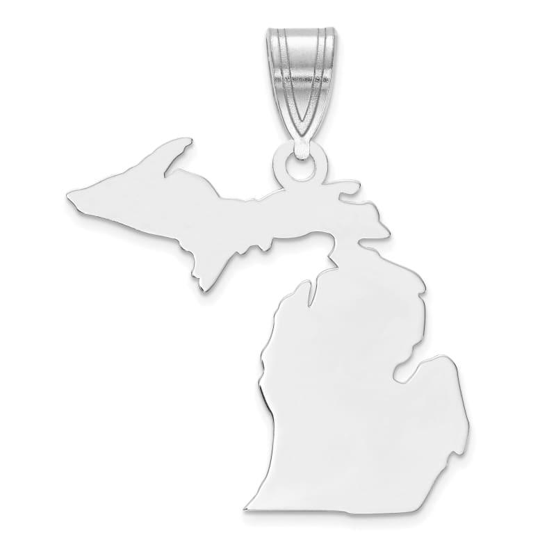 14k White Gold MI State Pendant Bail Only - Seattle Gold Grillz