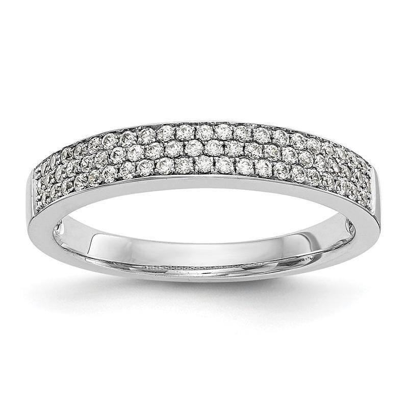 14K White Gold Micro Pave Band Mounting - Seattle Gold Grillz