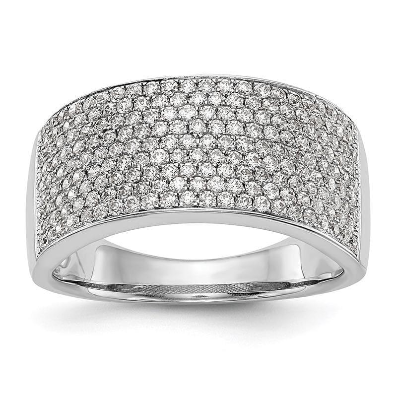 14K White Gold Micro Pave Band Mounting - Seattle Gold Grillz
