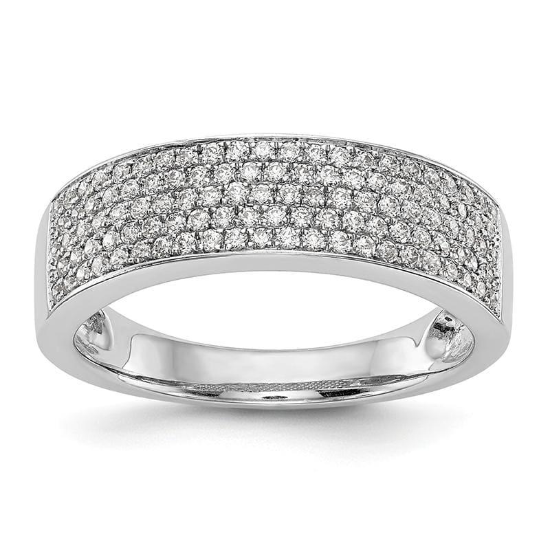 14K White Gold Micro Pave Band Mounting - Seattle Gold Grillz