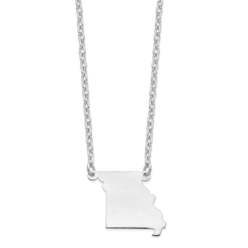 14k White Gold MO State Pendant with chain - Seattle Gold Grillz