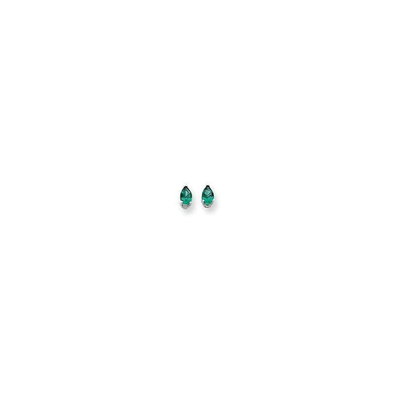 14k White Gold Mount St. Helens Pear Stud Earrings - Seattle Gold Grillz