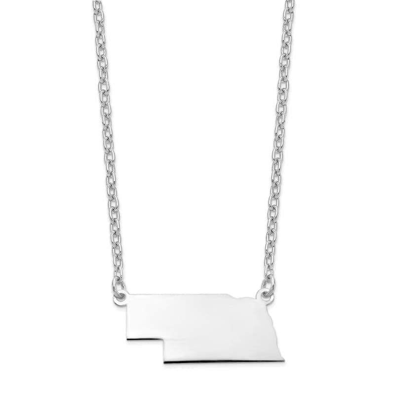 14k White Gold NE State Pendant with chain - Seattle Gold Grillz