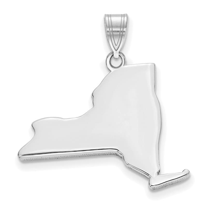 14k White Gold NY State Pendant Bail Only - Seattle Gold Grillz