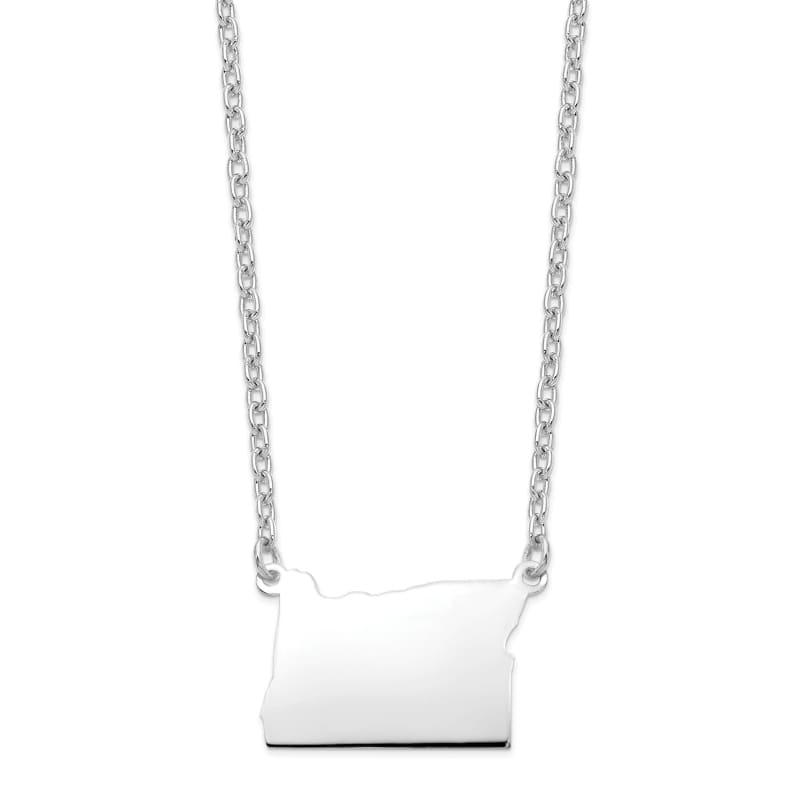14k White Gold OR State Pendant with chain - Seattle Gold Grillz